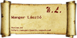 Wanger László névjegykártya