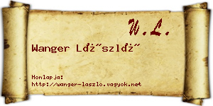 Wanger László névjegykártya